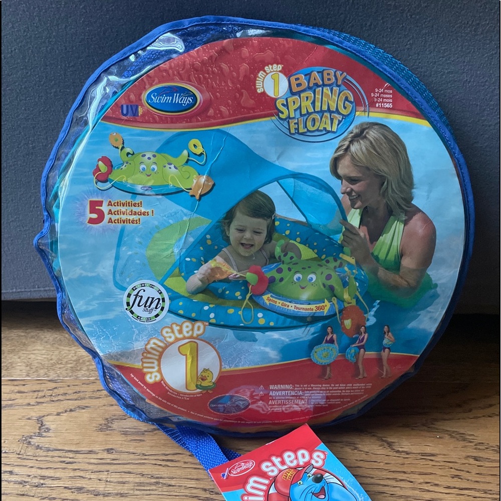 Swimways Baby Spring Float Activity Center Swim Step 1 9-24 Months 5 Toys Pool